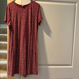 Old Navy Red Floral Short Sleeve Midi Dress.Sz XL